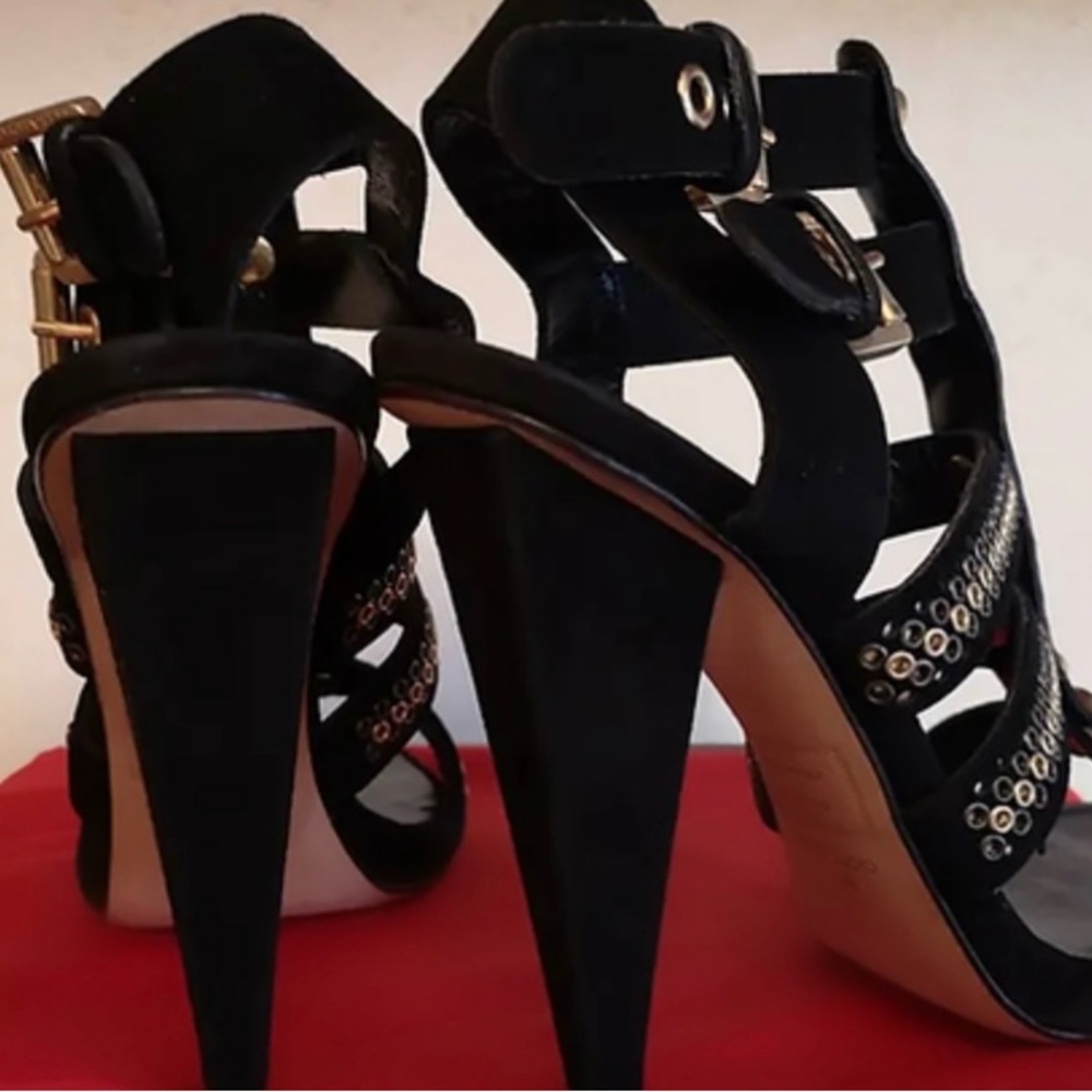 DSQUARED2 Black Studded Strappy High Heel Sandals
